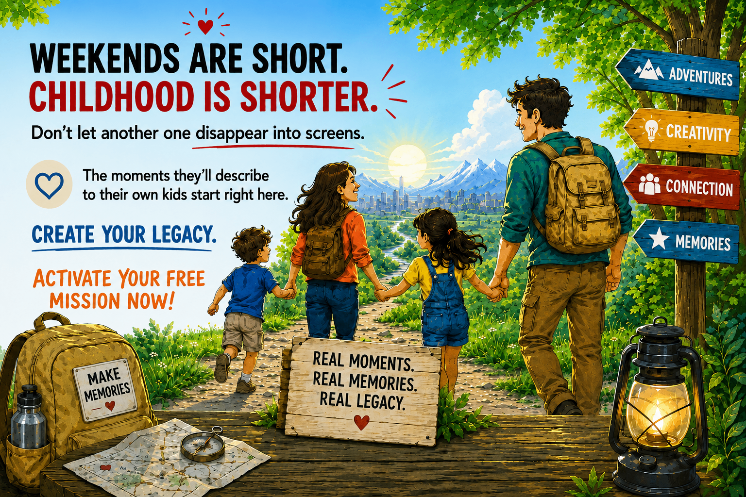 Weekends are short. Childhood is shorter. Create your legacy โ activate your free mission now.